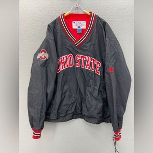 Vintage Champion Ohio State Buckeyes Jacket Mens Sz L Windbreaker Pullover Lined